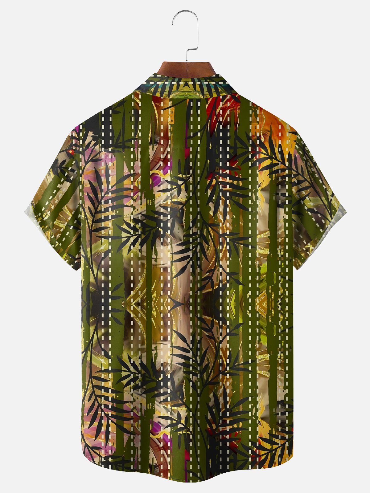 Moisture Wicking Tropical Floral Chest Pocket Hawaiian Shirt