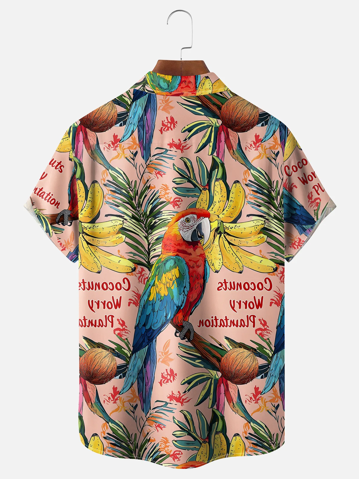 Moisture-wicking Parrot Banana Chest Pocket Hawaiian Shirt
