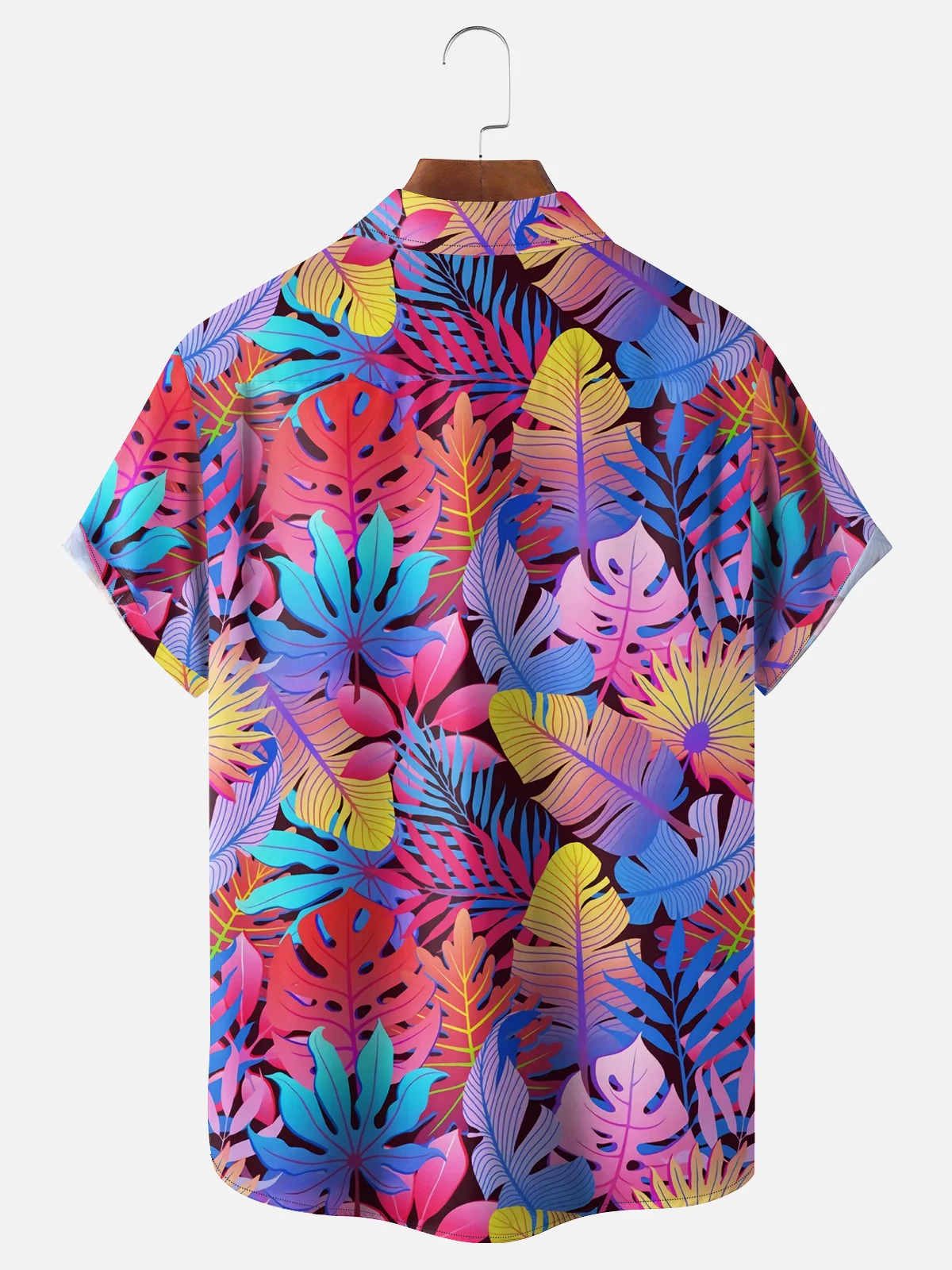 Moisture Wicking Tropical Greens Chest Pocket Hawaiian Shirt
