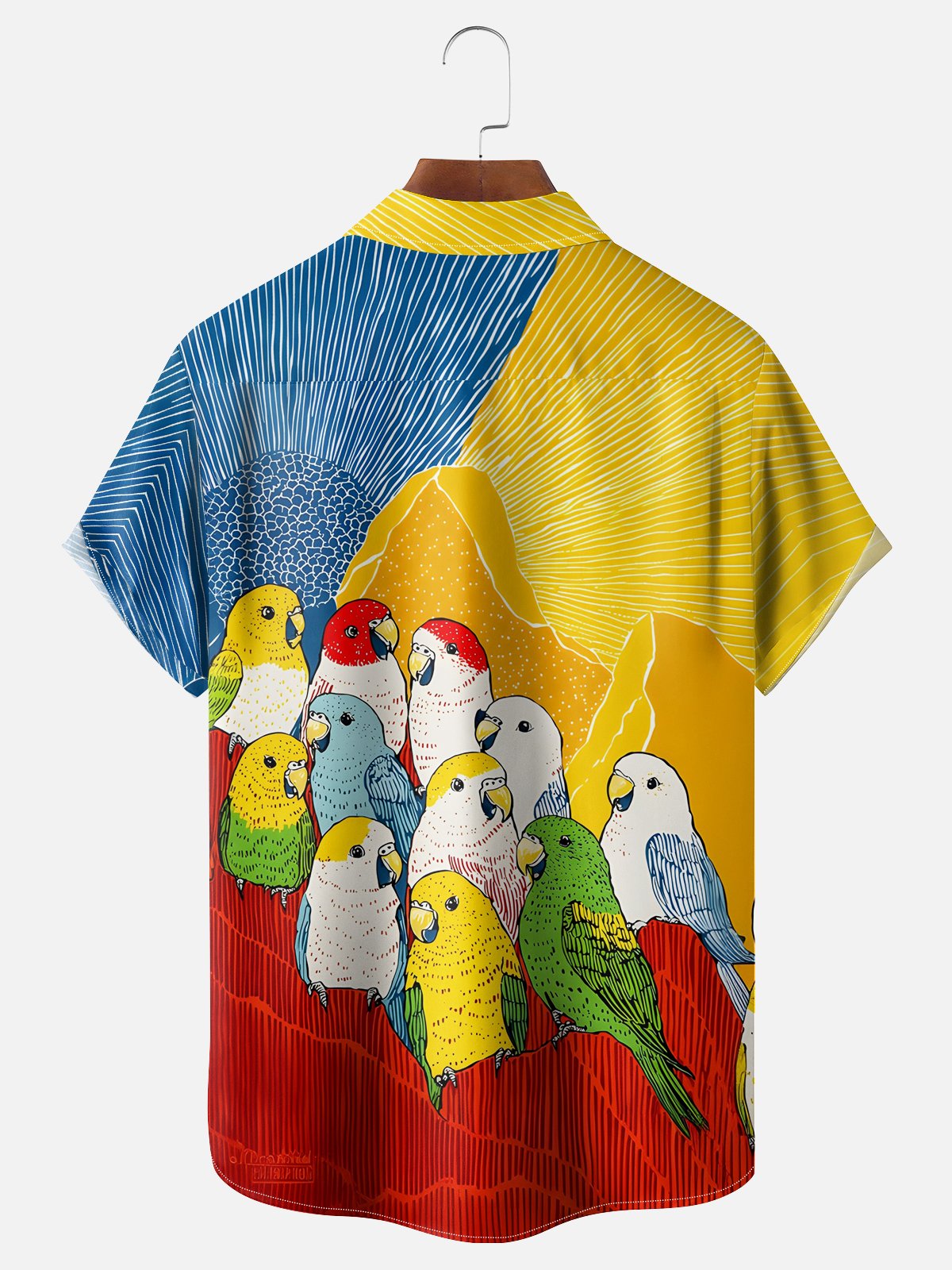 Moisture-wicking Parrot Chest Pocket Hawaiian Shirt