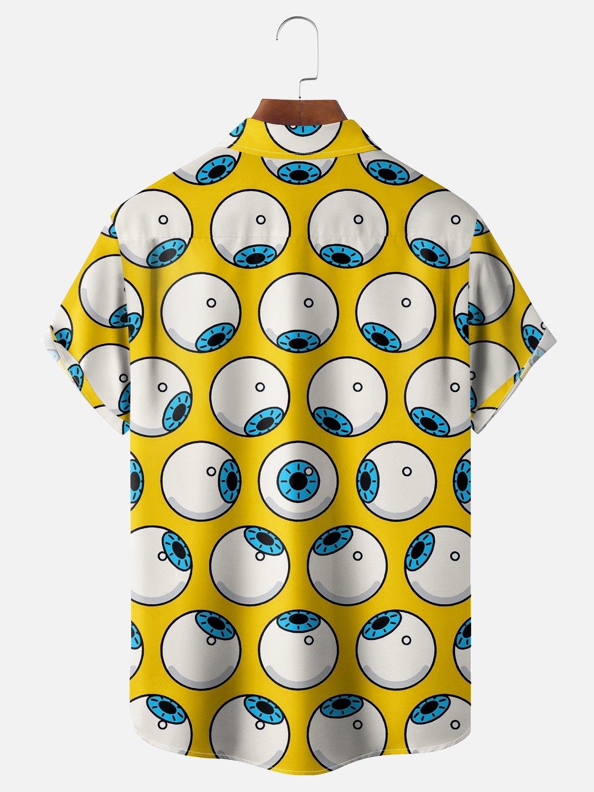 Moisture-wicking Fun Eyeball Chest Pocket Casual Shirt