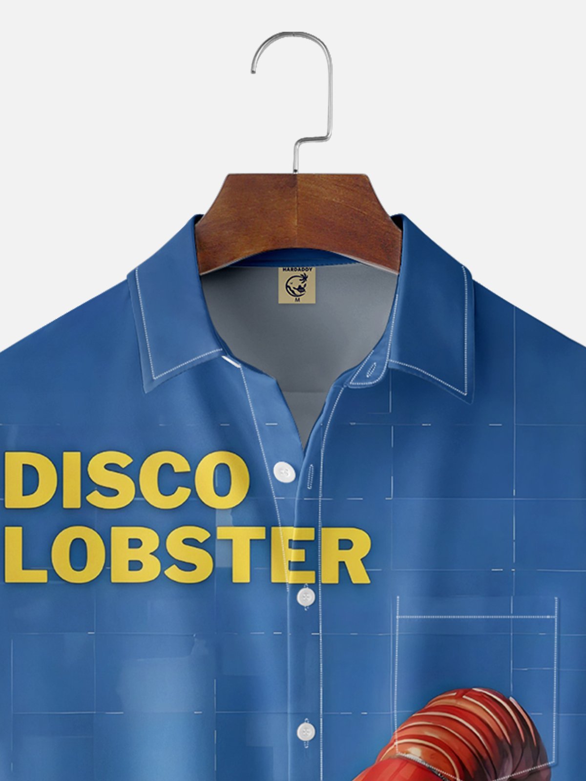 Moisture-wicking Retro Disco Lobster Chest Pocket Hawaiian Shirt