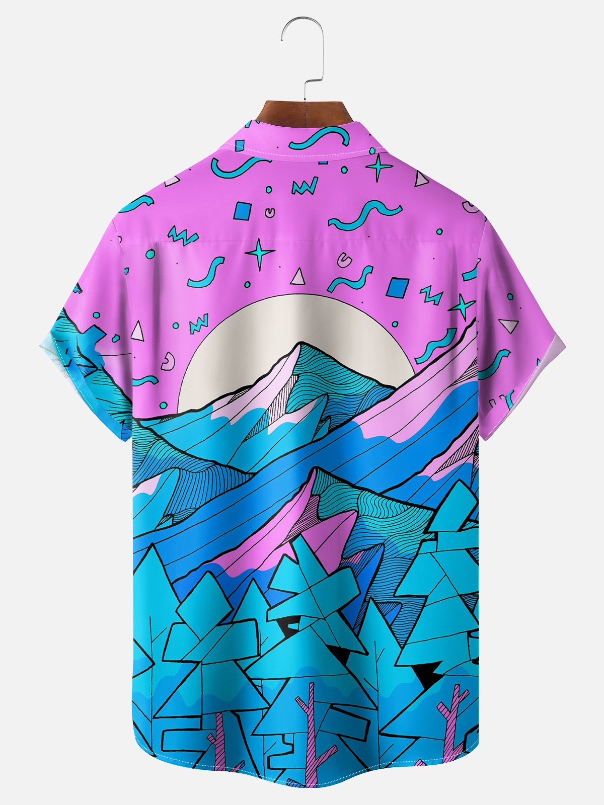 Hardaddy x Stephen Wade Moisture-wicking Art Mountain Chest Pocket Hawaiian Shirt