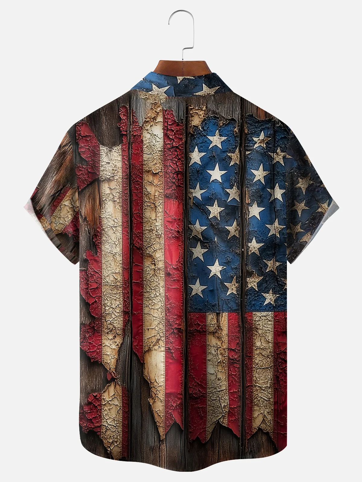 Moisture-wicking American Flag Chest Pocket Casual Shirt
