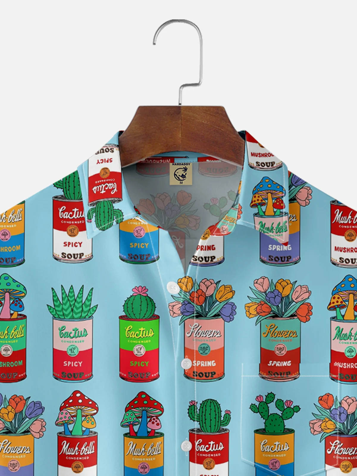 Hardaddy X Artist Coffee Man Moisture-wicking Can Floral Chest Pocket Hawaiian Shirt