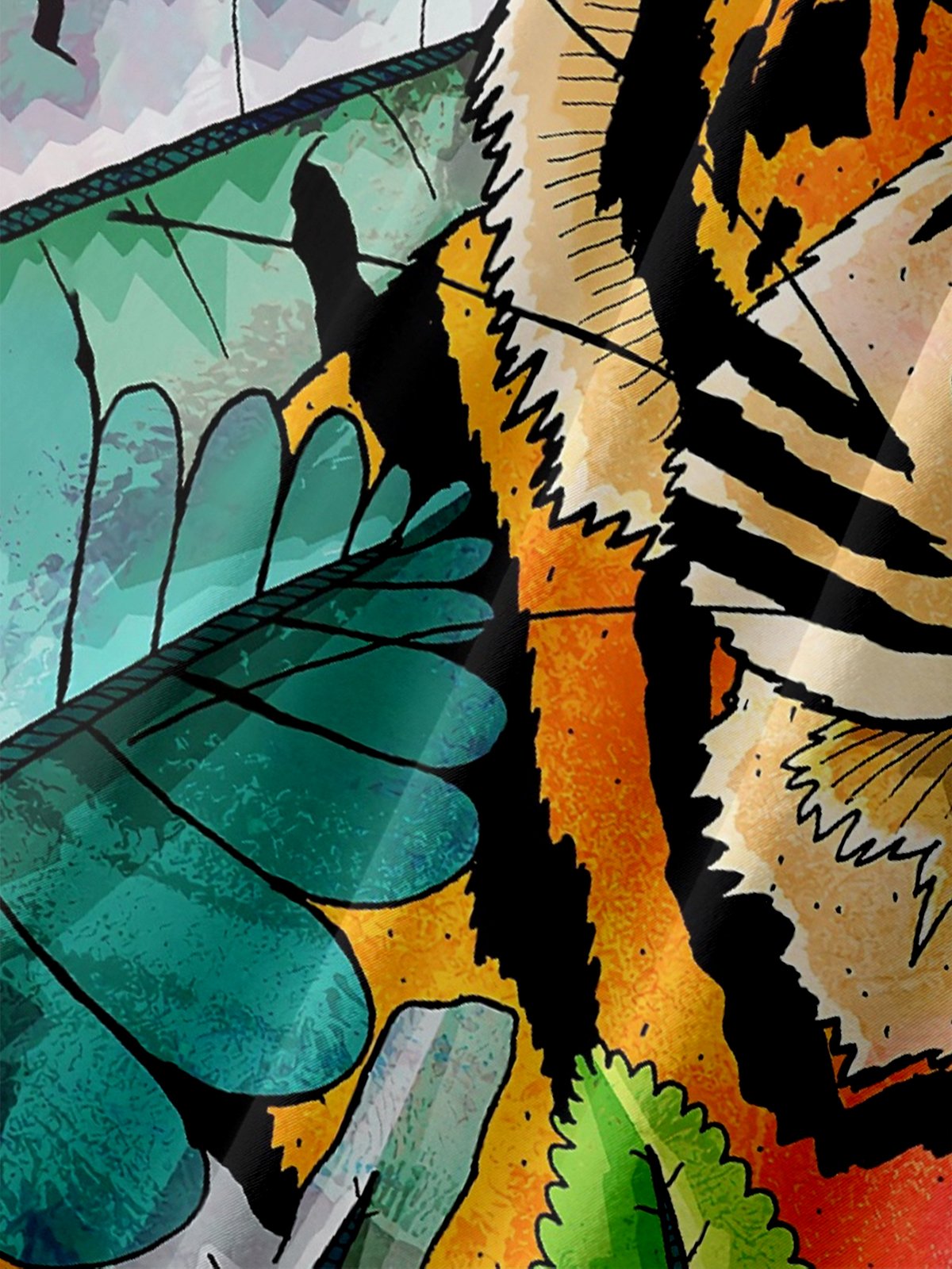 Hardaddy x Stephen Wade Moisture-wicking Dream Tiger Chest Pocket Hawaiian Shirt