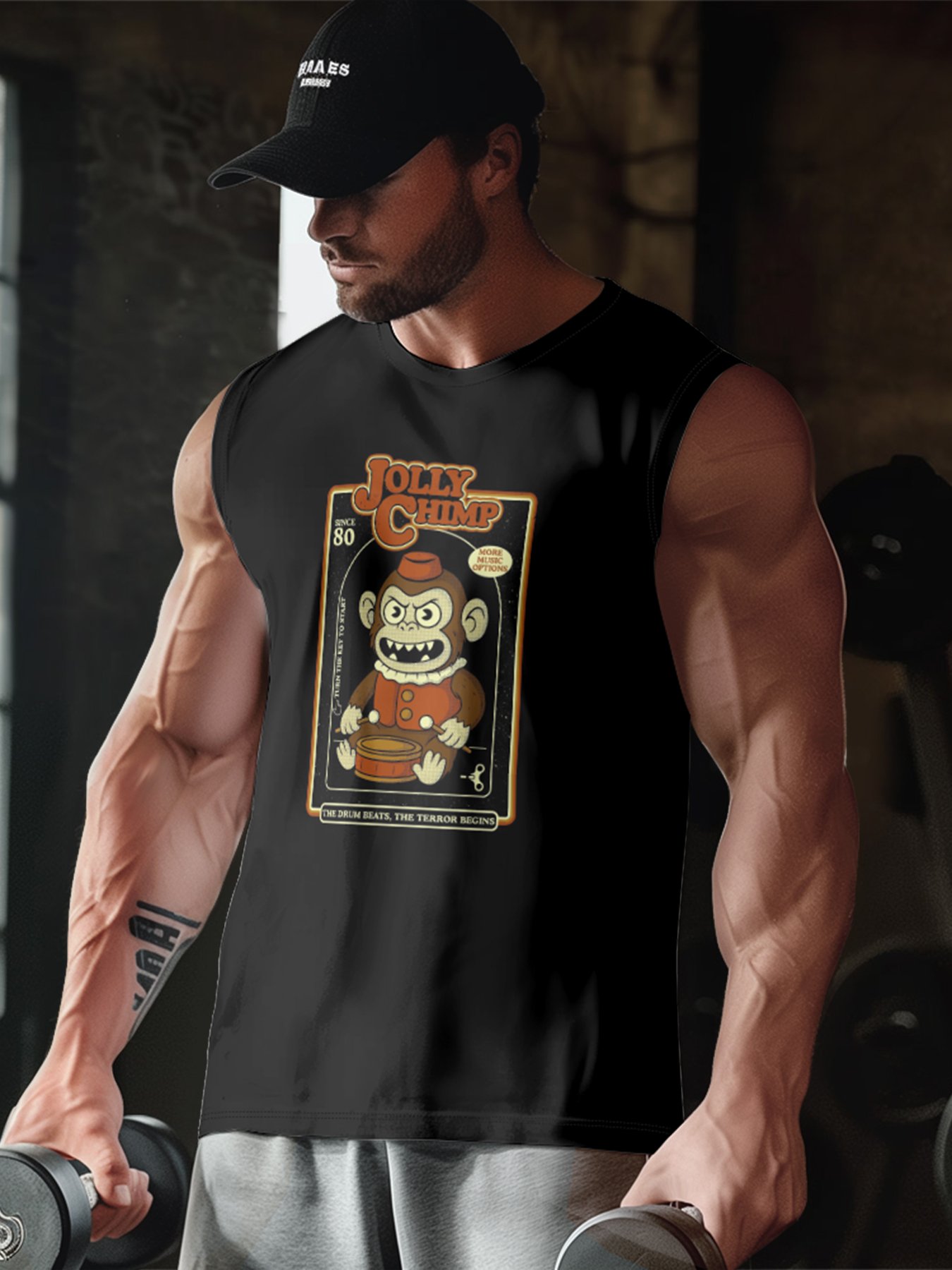 Hardaddy X Artist Contatoeoli Studio Mens Crewneck Tank Tops Jolly Chimp Beach Sleeveless Shirt