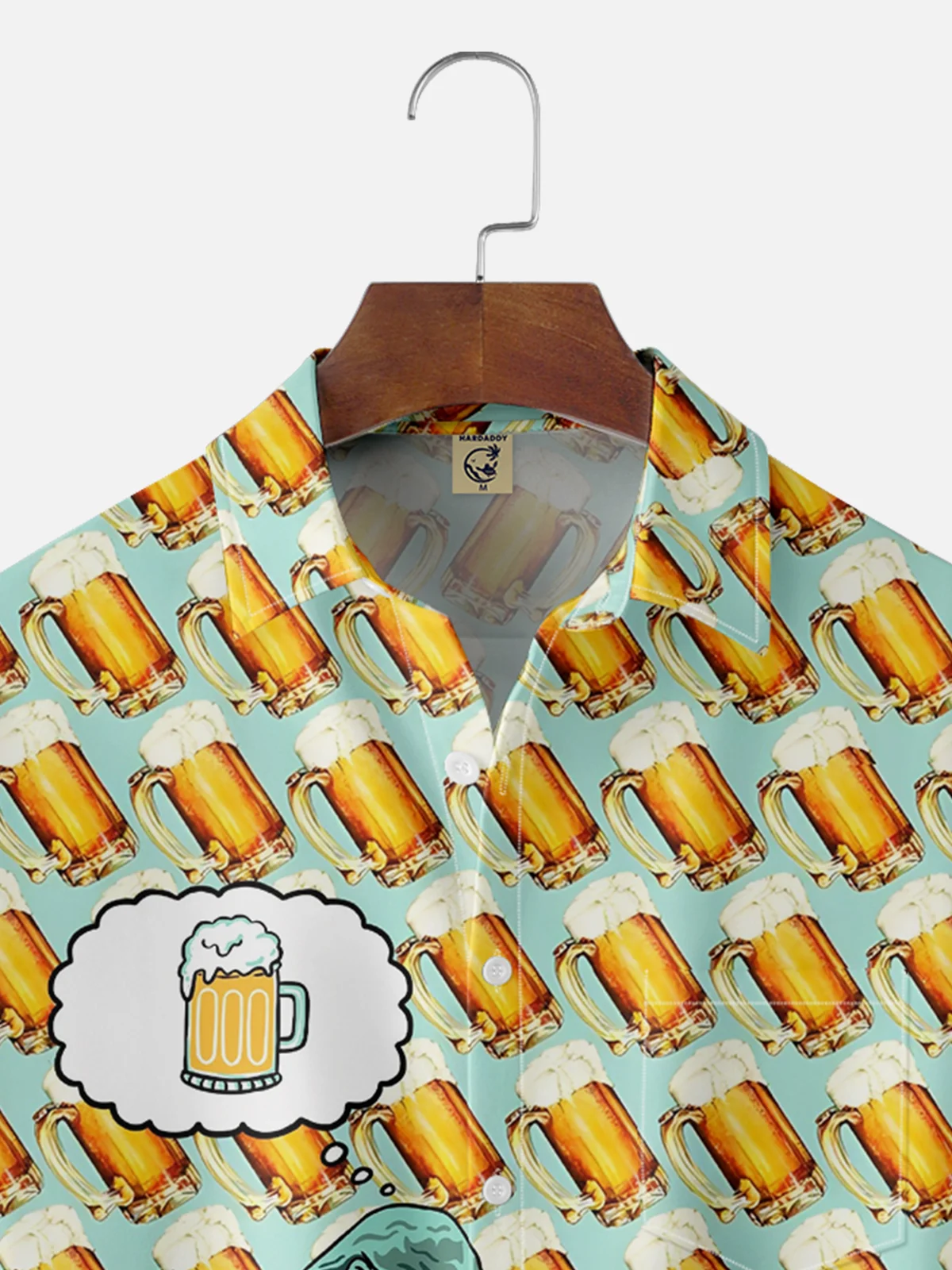 Hardaddy X Artist Coffee Man Moisture-wicking The Thinker Beer Chest Pocket Hawaiian Shirt