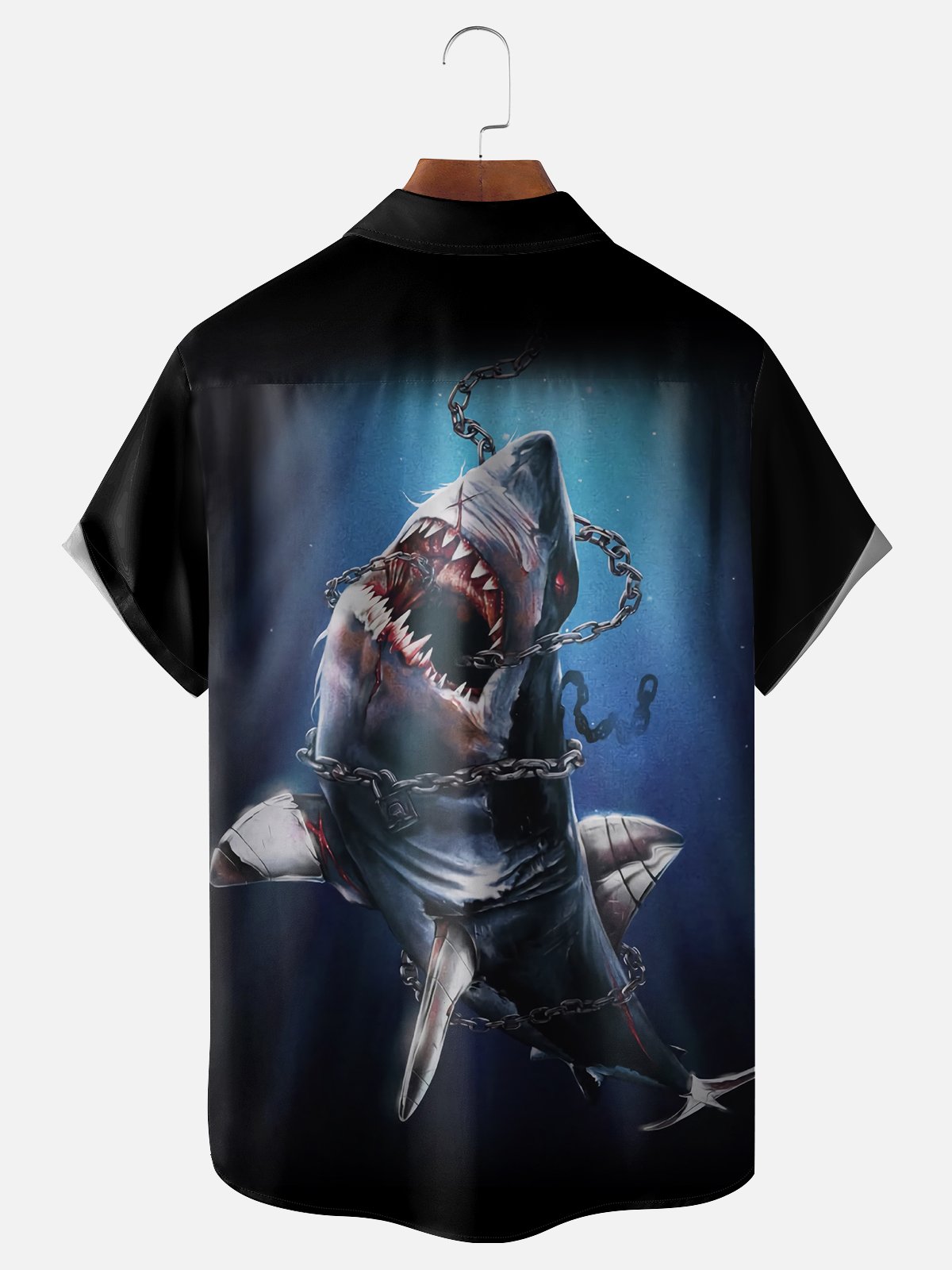 Moisture Wicking Shark Chest Pocket Hawaiian Shirt