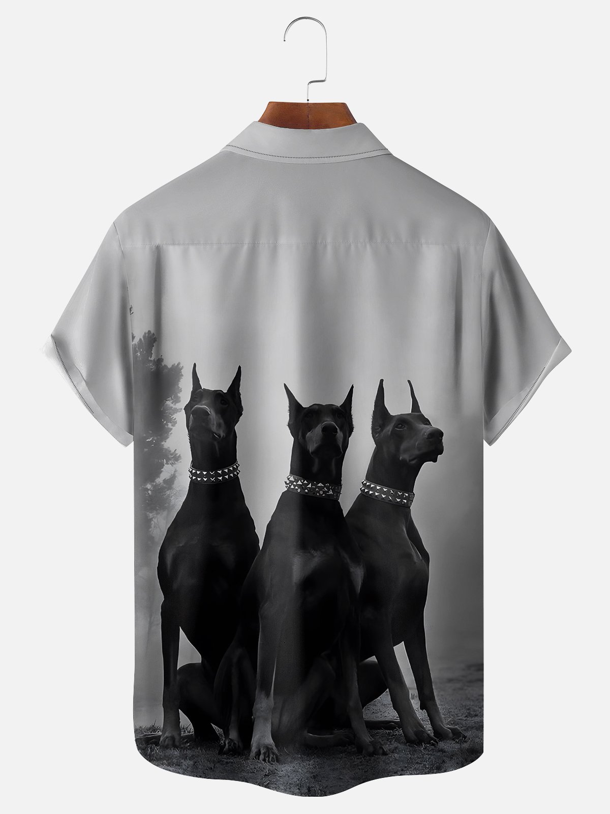 Moisture-wicking Cool Doberman Chest Pocket Hawaiian Shirt