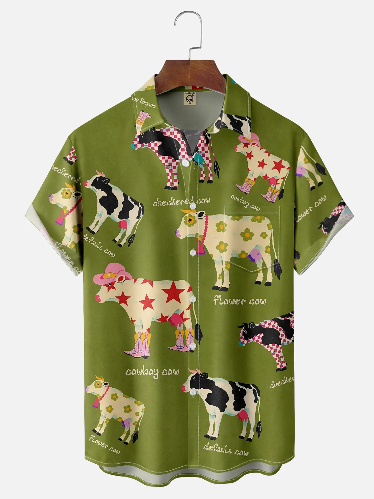 Hardaddy x Andreea Dumuta Moisture Wicking Cow Chest Pocket Hawaiian Shirt