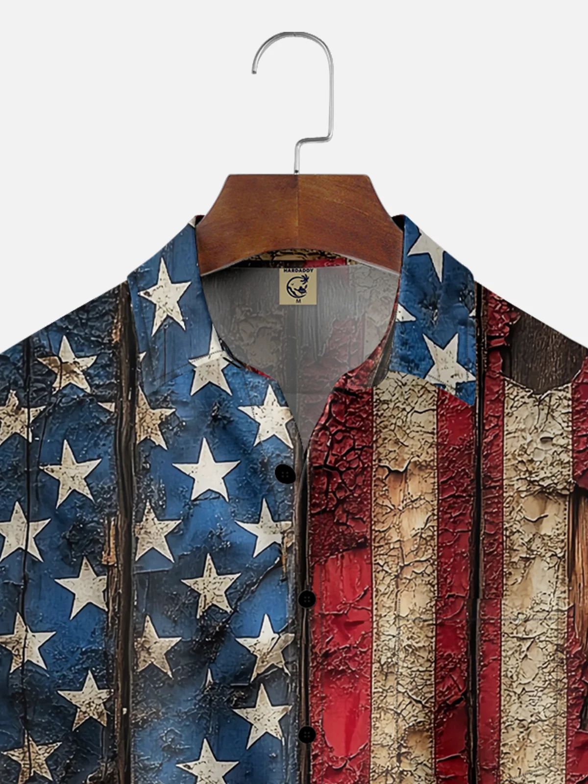 Moisture-wicking American Flag Chest Pocket Casual Shirt