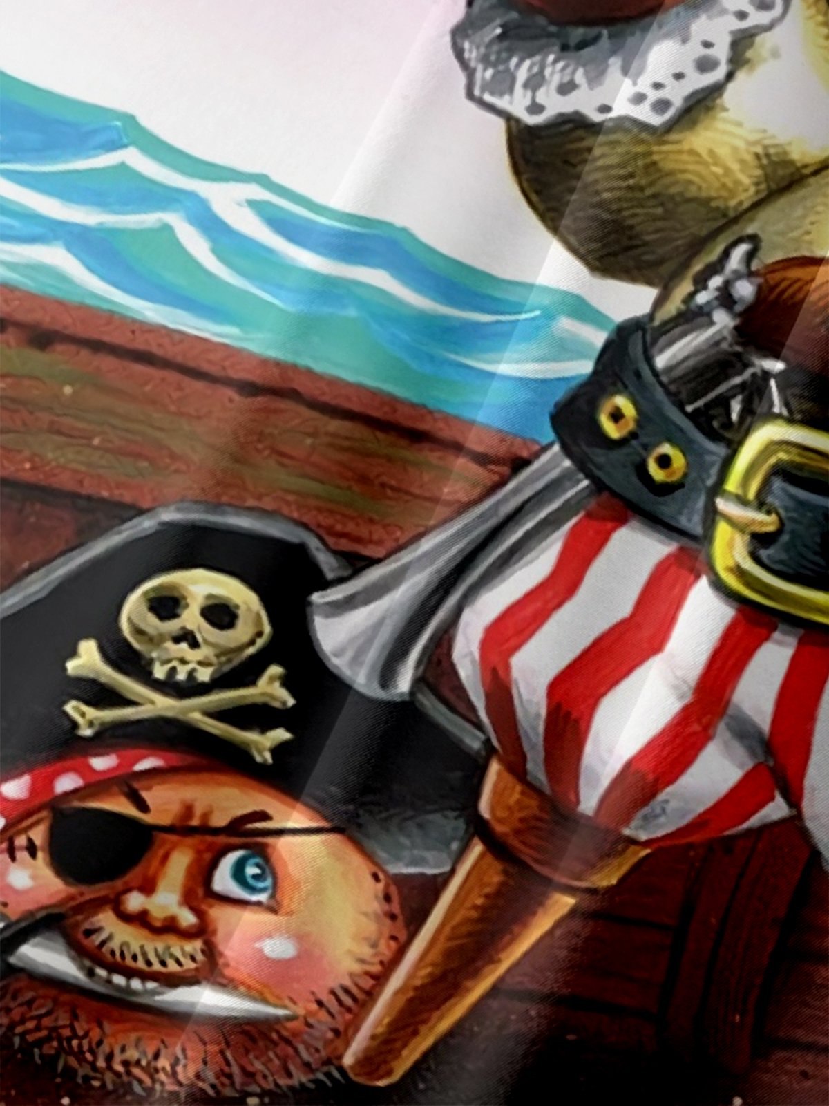 Moisture Wicking Pirate Parrot Chest Pocket Hawaiian Shirt