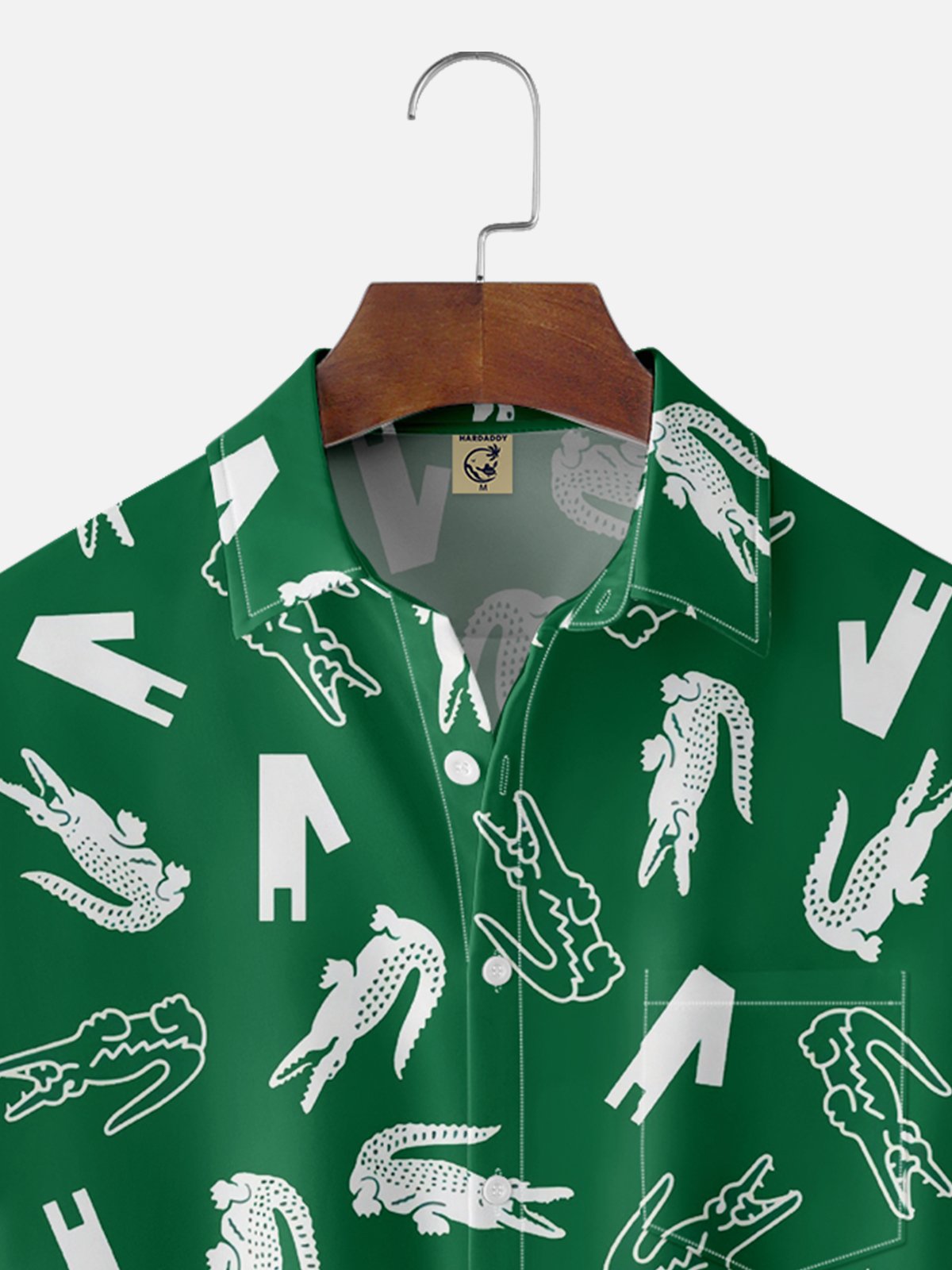 Moisture-wicking Alligator Chest Pocket Hawaiian Shirt