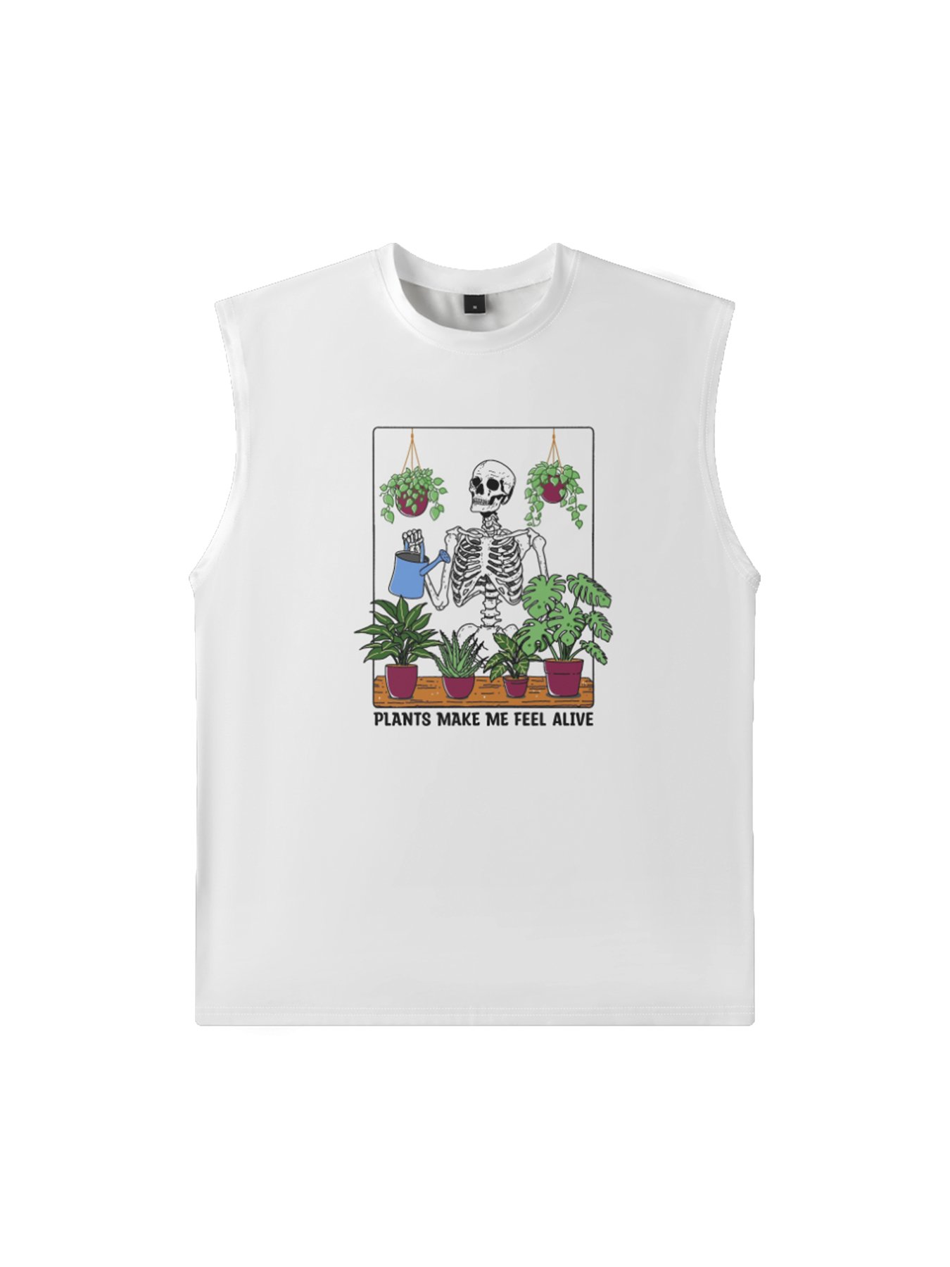 Hardaddy X Artist Kimprut Imut Mens Crewneck Tank Tops Skeleton Plants Beach Sleeveless Shirt