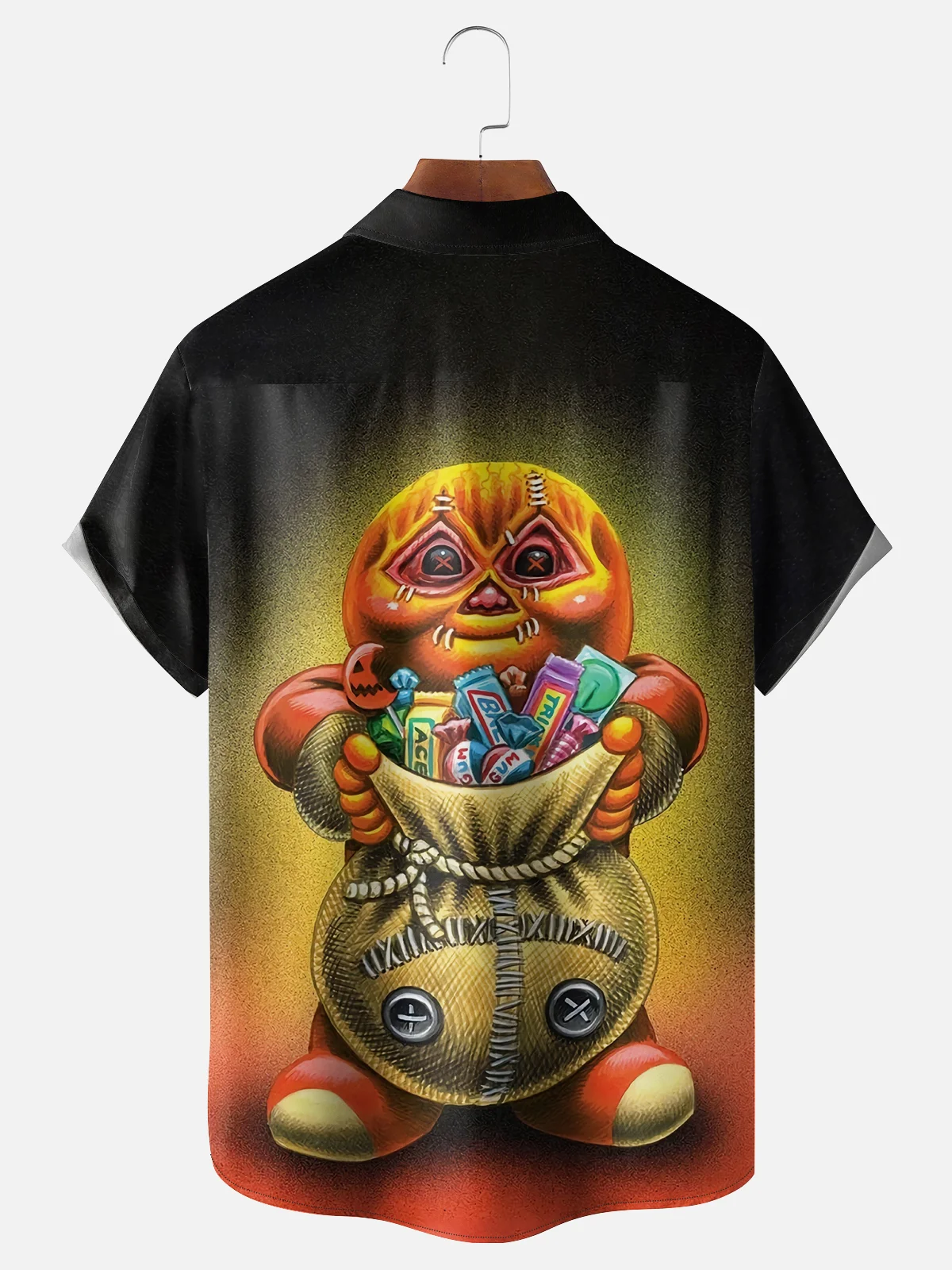 Moisture Wicking Funny Monster Chest Pocket Hawaiian Shirt