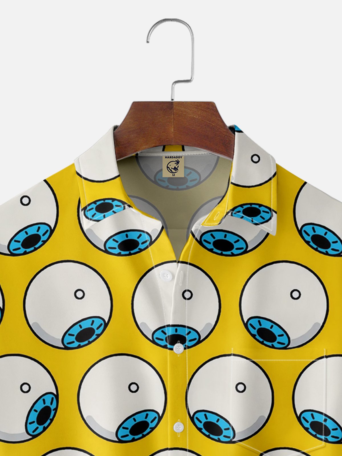 Moisture-wicking Fun Eyeball Chest Pocket Casual Shirt