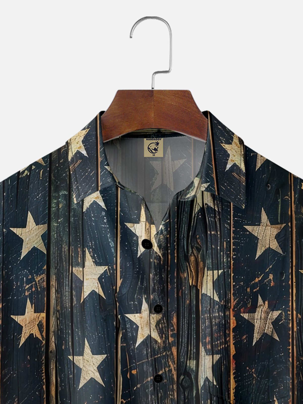 Moisture-wicking American Flag Chest Pocket Casual Shirt