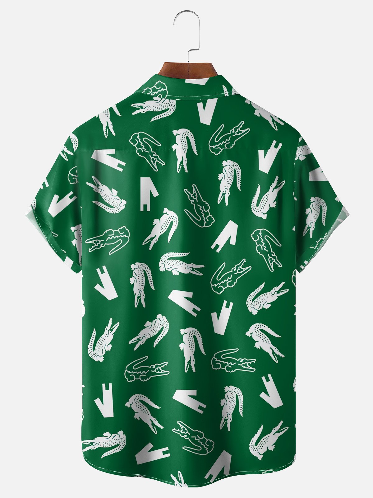 Moisture-wicking Alligator Chest Pocket Hawaiian Shirt