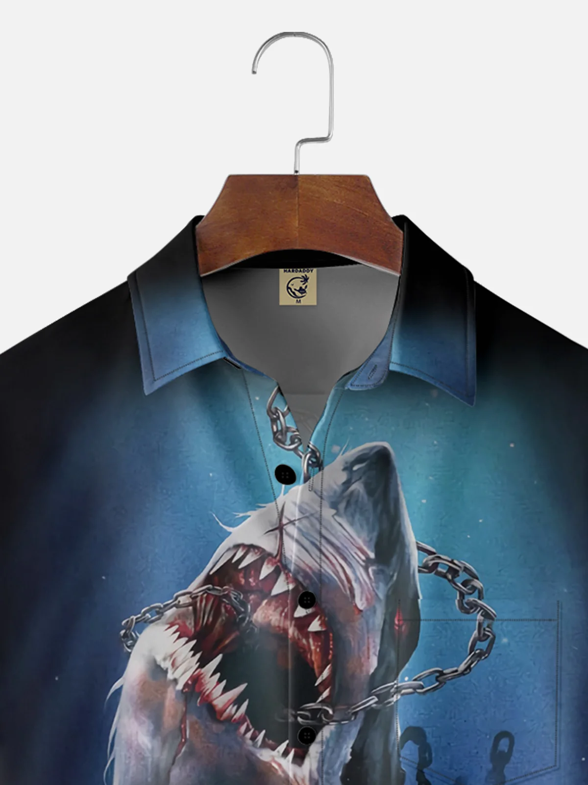 Moisture Wicking Shark Chest Pocket Hawaiian Shirt