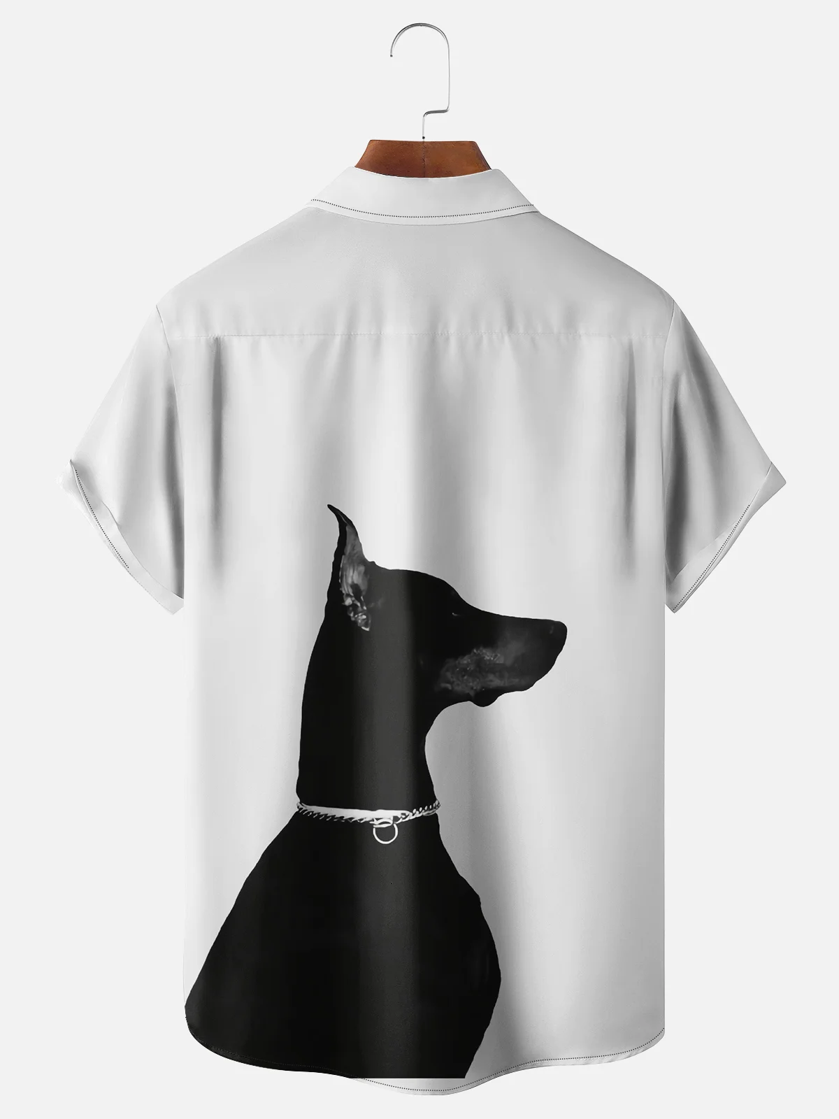 Moisture-wicking Doberman Dog Chest Pocket Hawaiian Shirt