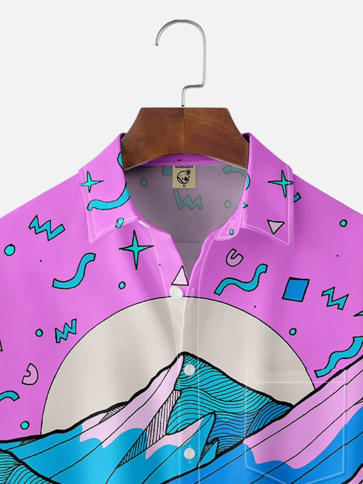 Hardaddy x Stephen Wade Moisture-wicking Art Mountain Chest Pocket Hawaiian Shirt