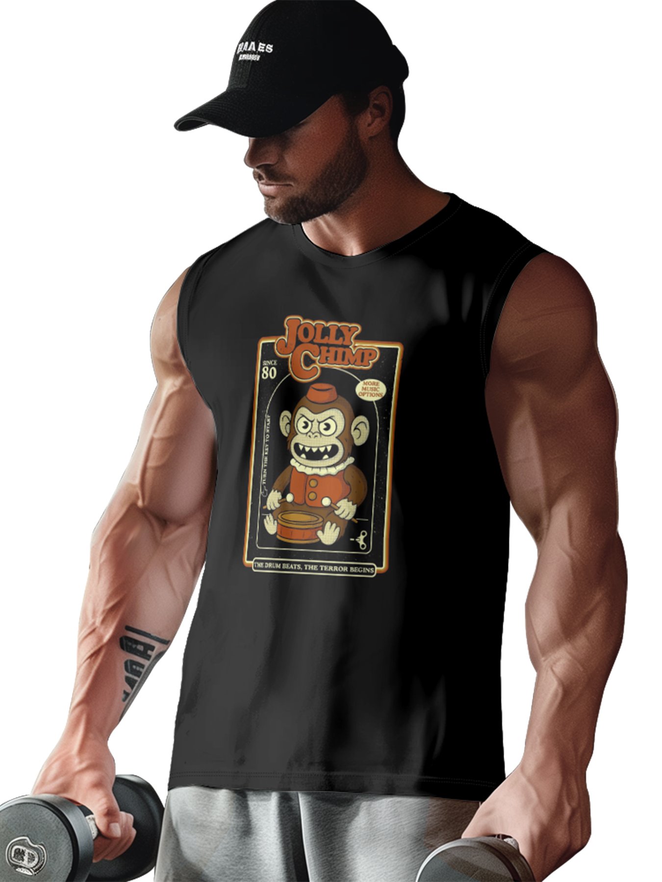 Hardaddy X Artist Contatoeoli Studio Mens Crewneck Tank Tops Jolly Chimp Beach Sleeveless Shirt