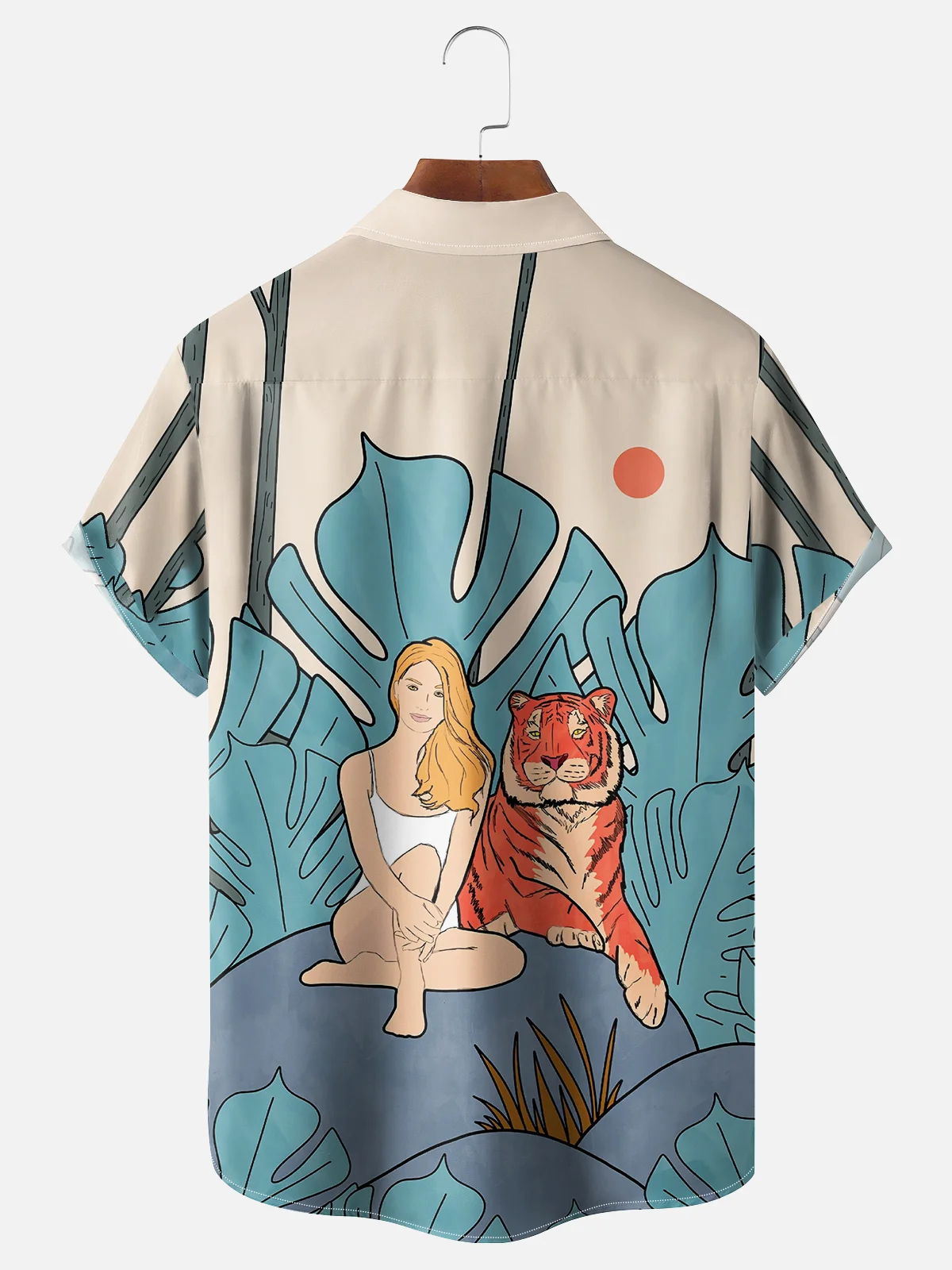 Hardaddy x Stephen Wade Moisture-wicking Lady and Tiger Chest Pocket Hawaiian Shirt