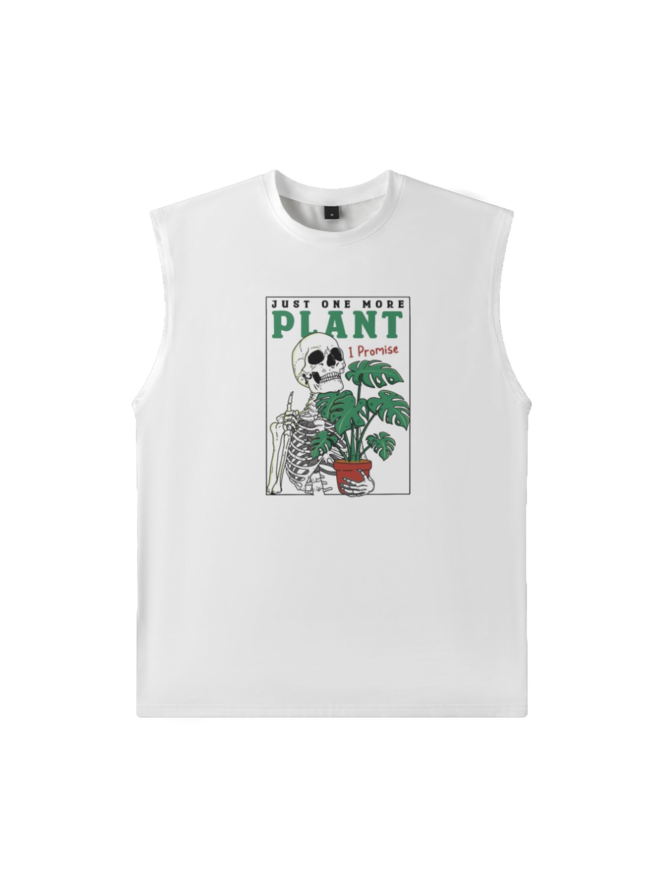 Hardaddy X Artist Kimprut Imut Mens Crewneck Tank Tops Skeleton Monstera Beach Sleeveless Shirt
