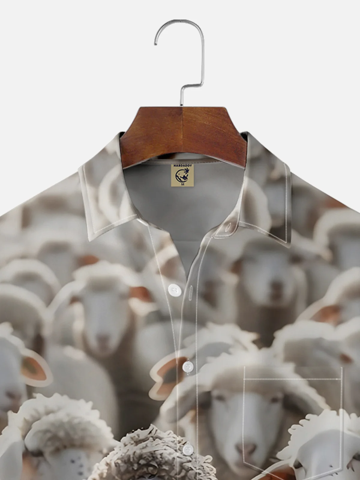 Moisture-wicking Dog Sheep Chest Pocket Hawaiian Shirt