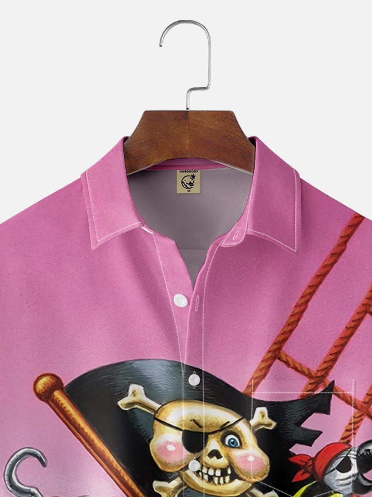 Moisture Wicking Pirate Parrot Chest Pocket Hawaiian Shirt