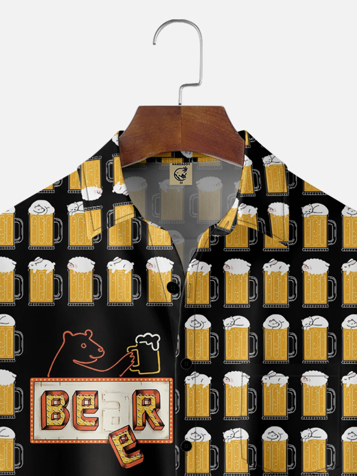 Hardaddy X Artist Coffee Man Moisture-wicking Bear Beer Chest Pocket Hawaiian Shirt