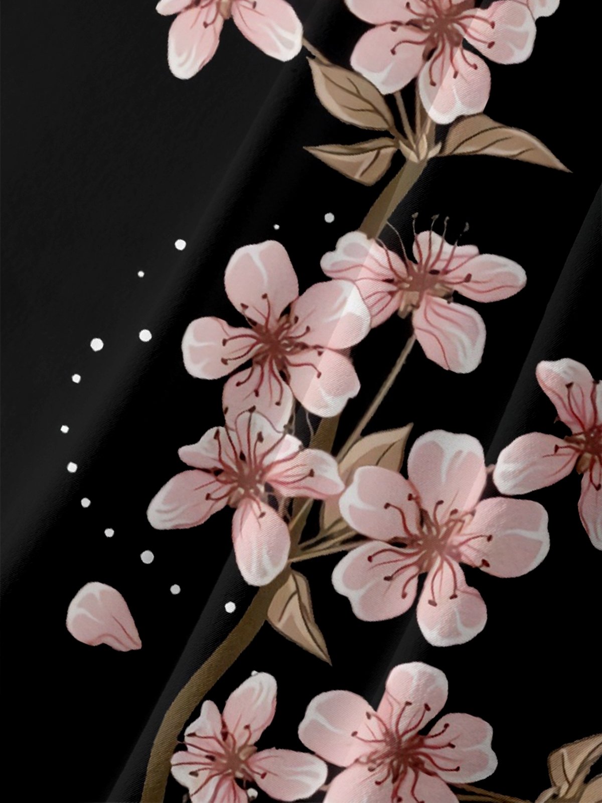Moisture-wicking Japanese Sakura Floral Chest Pocket Hawaiian Shirt