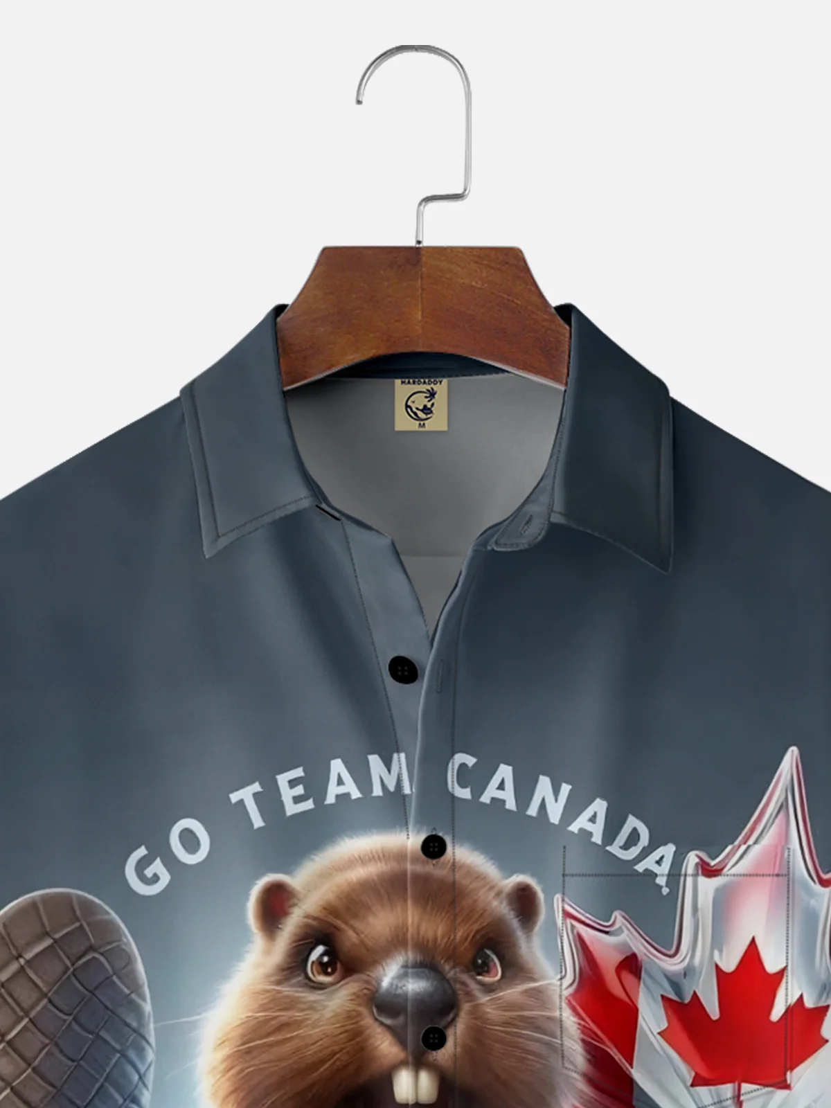 Moisture Wicking Canada Groundhog Maple Leaf Chest Pocket Hawaiian Shirt