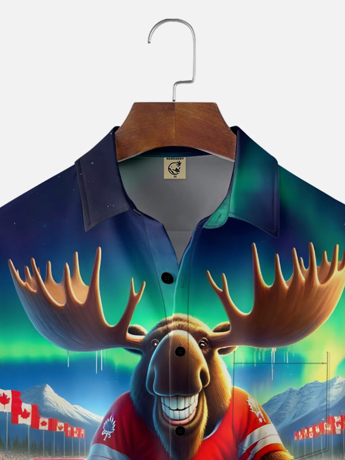 Moisture Wicking Canada Day Elk Groundhog Chest Pocket Hawaiian Shirt