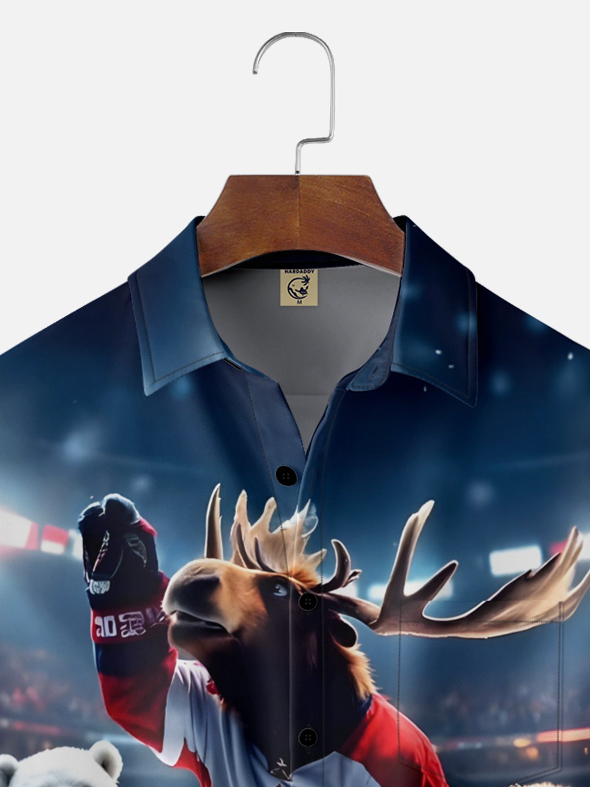 Moisture Wicking Canada Elk Groundhog Beaver Maple Leaf Chest Pocket  Hawaiian Shirt