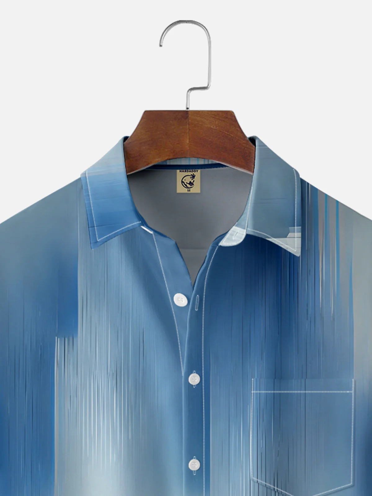Moisture-wicking Artistic Abstract Wood Grain Chest Pocket Casual Shirt
