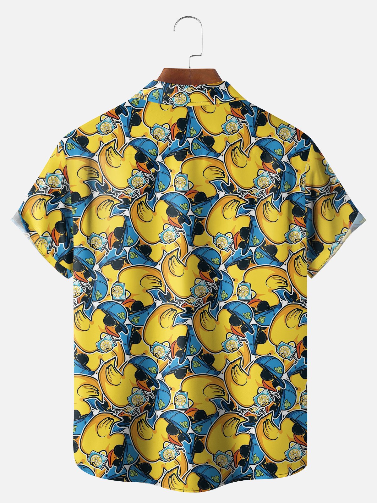 Big Size Moisture-wicking Duck Chest Pocket Hawaiian Shirt