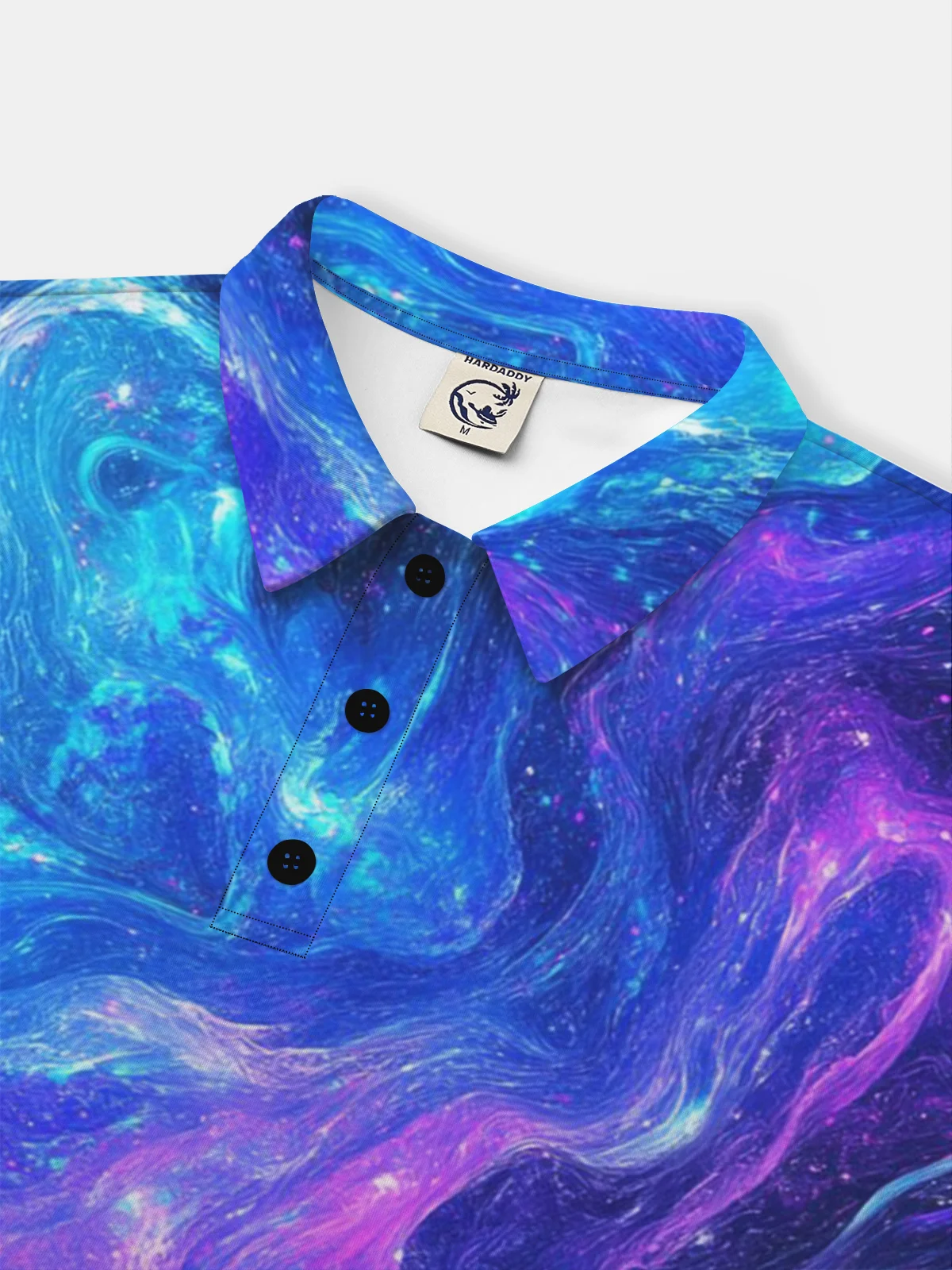 Moisture Wicking 3D Gradient Color Abstract Stripes Short Sleeve Golf Polo