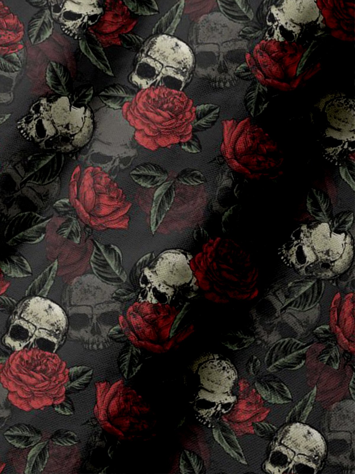Moisture Wicking Rock Punk Skull Rose Short Sleeve Golf Polo