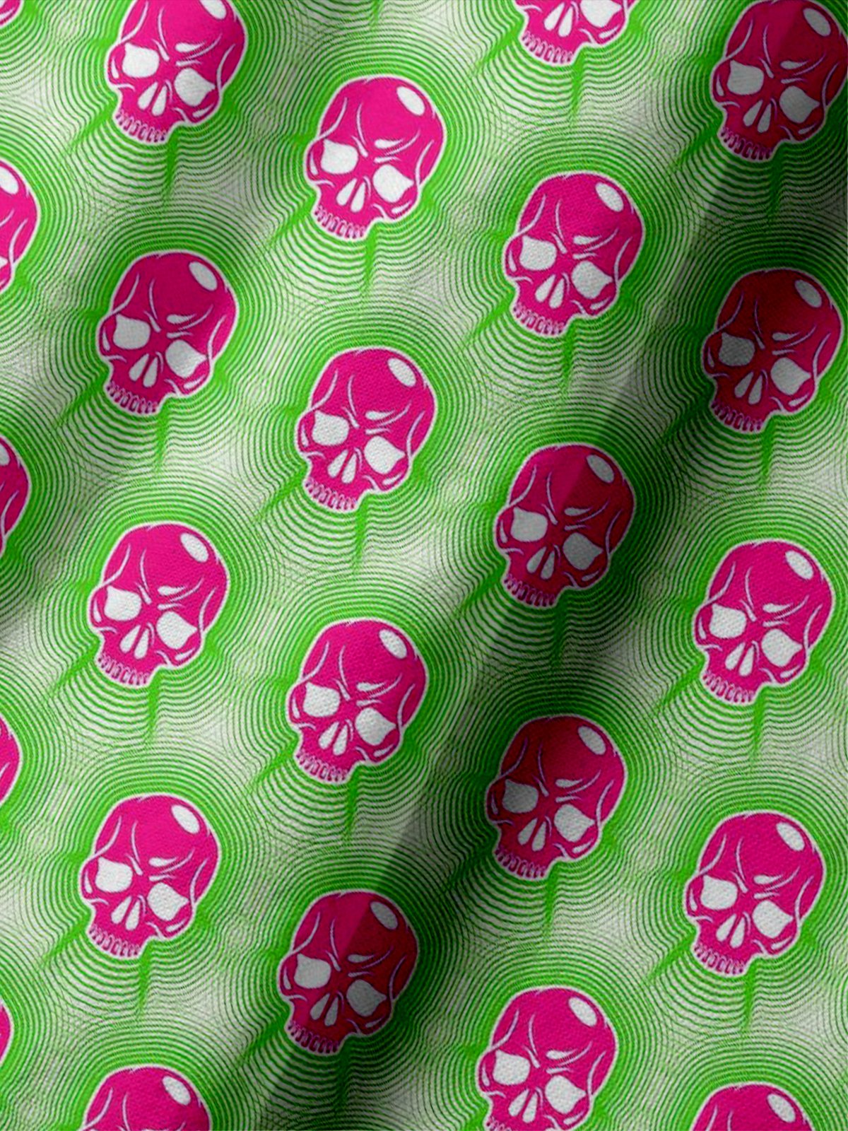 Moisture Wicking Rock Punk Gradient Color Skull Short Sleeve Golf Polo