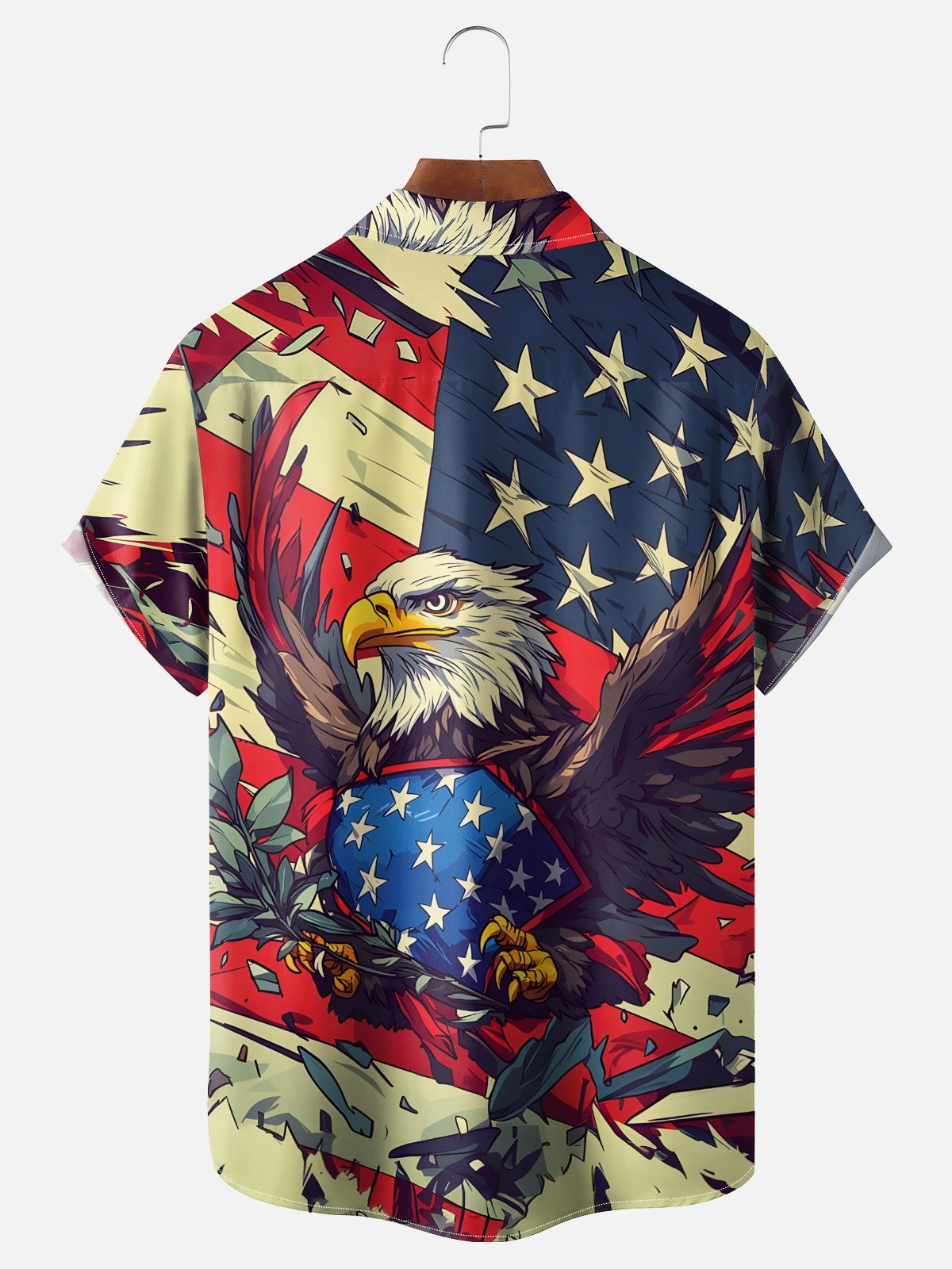 Moisture-wicking American Eagle Chest Pocket National Patriotic Shirt