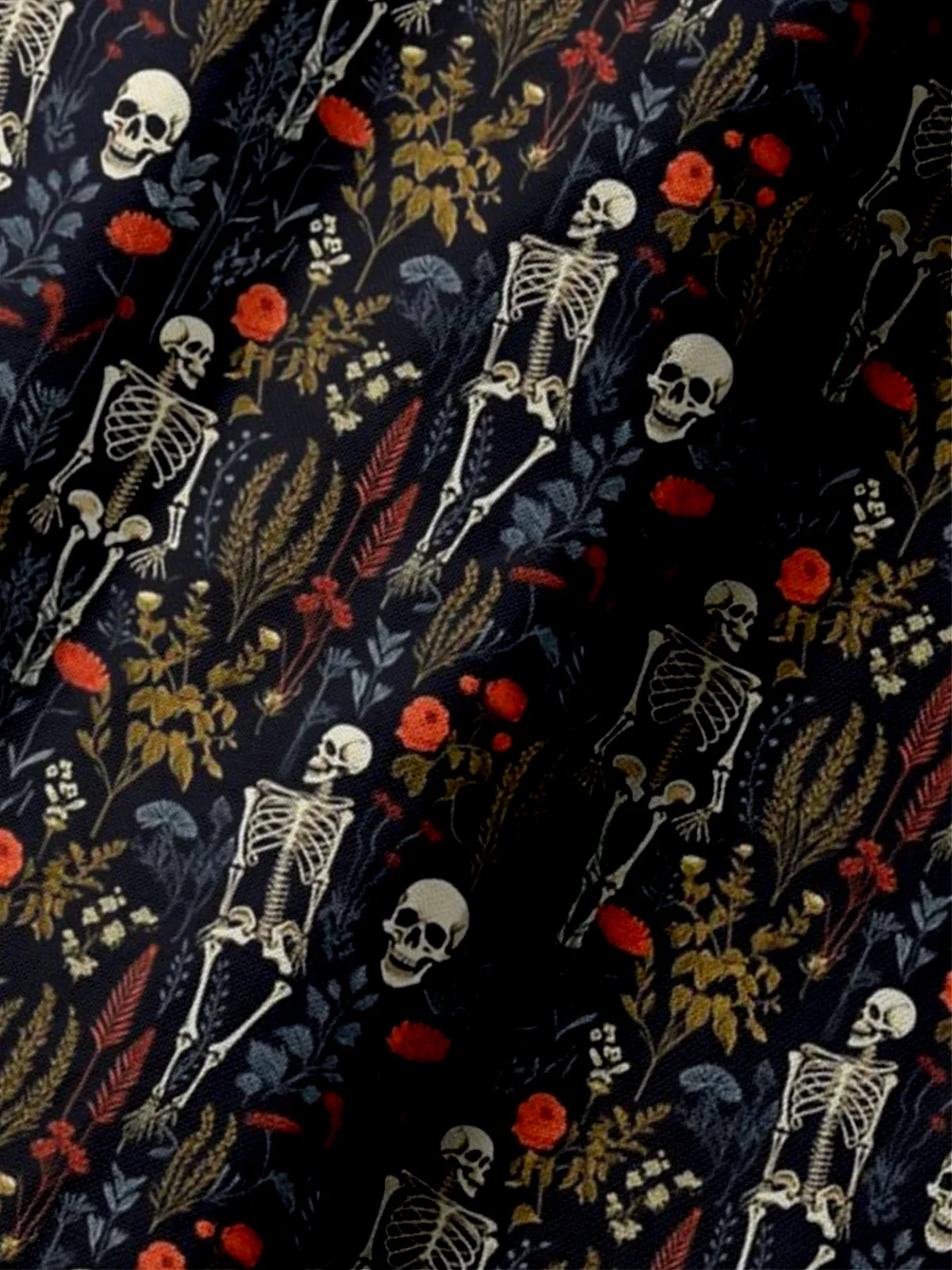 Moisture Wicking Skull Flower Short Sleeve Golf Polo