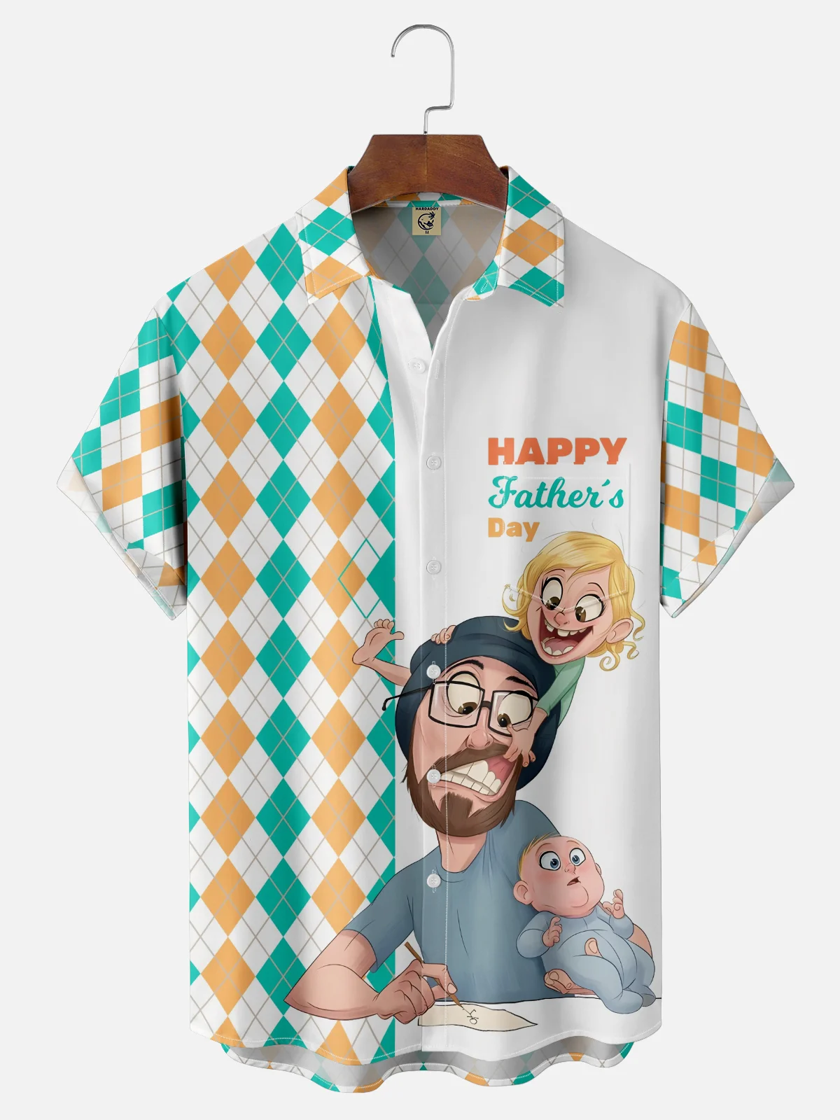 Moisture-wicking Father's Day Chest Pocket Casual Shirt