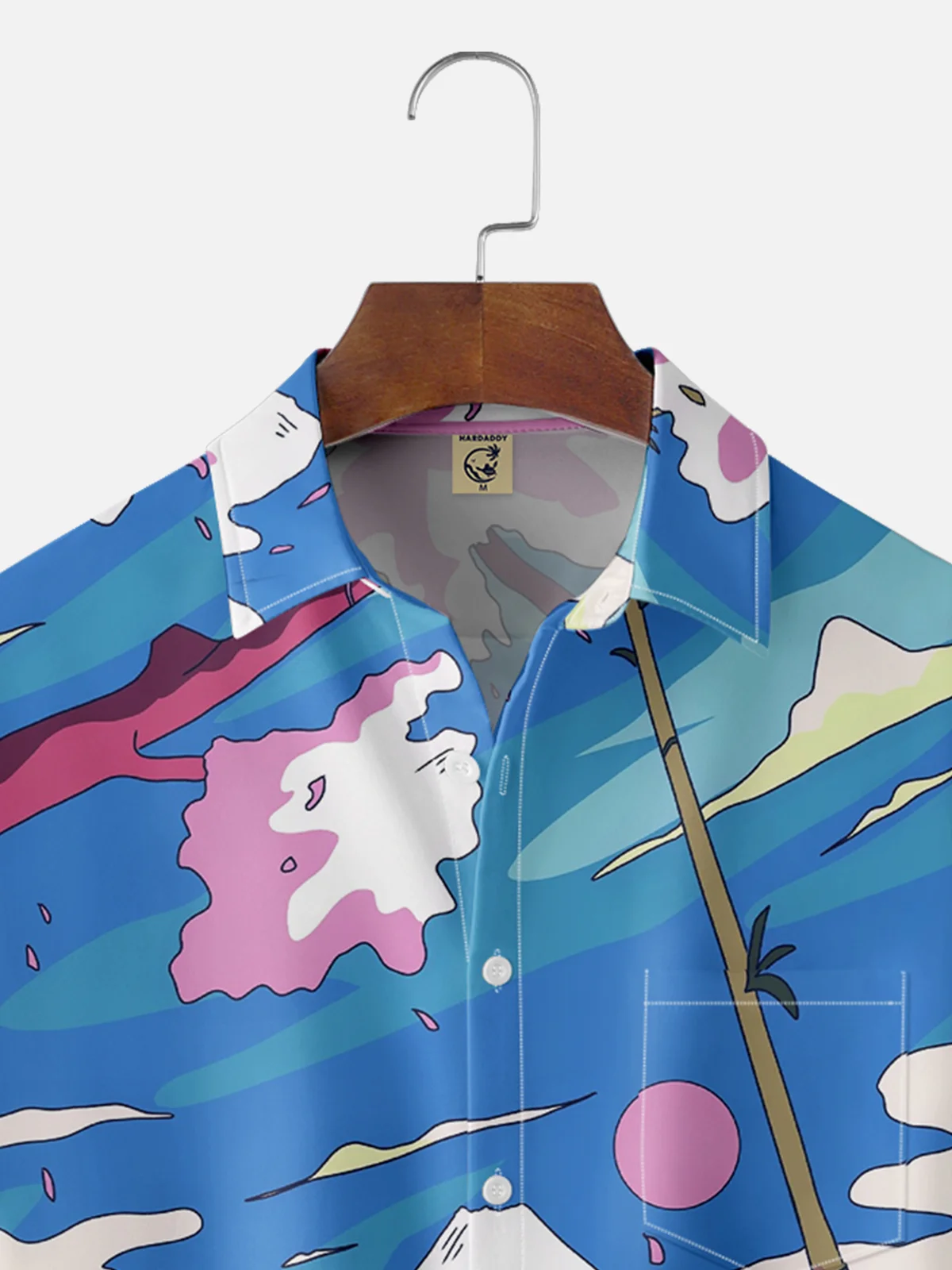 Hardaddy X Artist Stephen Wade Moisture-wicking Landscape Mount Fuji Chest Pocket Hawaiian Shirt