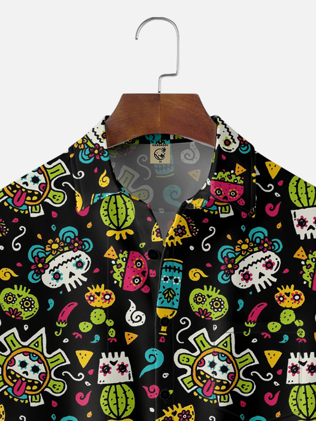 Hardaddy X Artist Walmazan Moisture-wicking Mexican Skull Chest Pocket Hawaiian Shirt