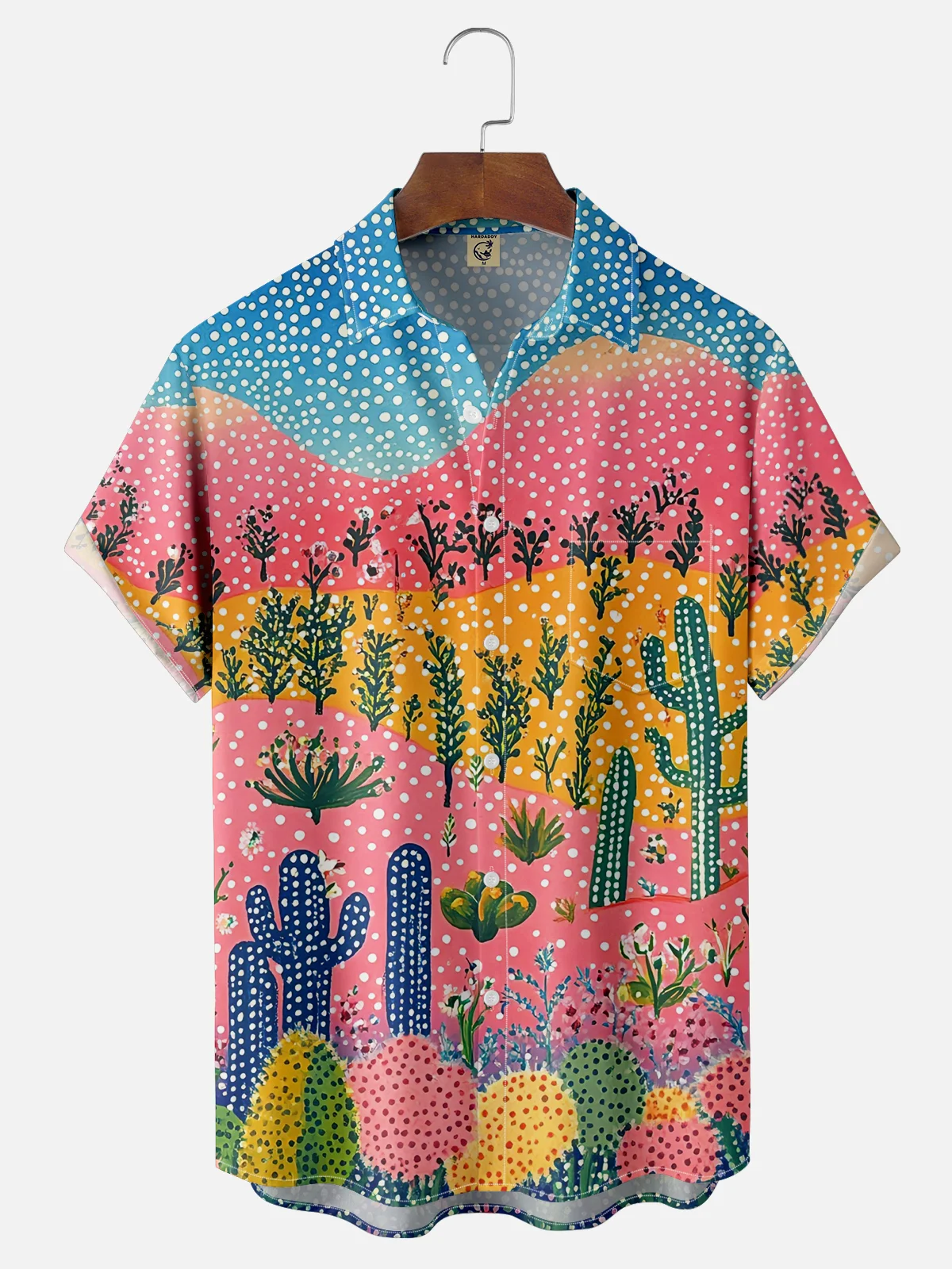 Hardaddy X Artist Kathleen Shimmield Moisture-wicking Landscape Cactus Chest Pocket Hawaiian Shirt