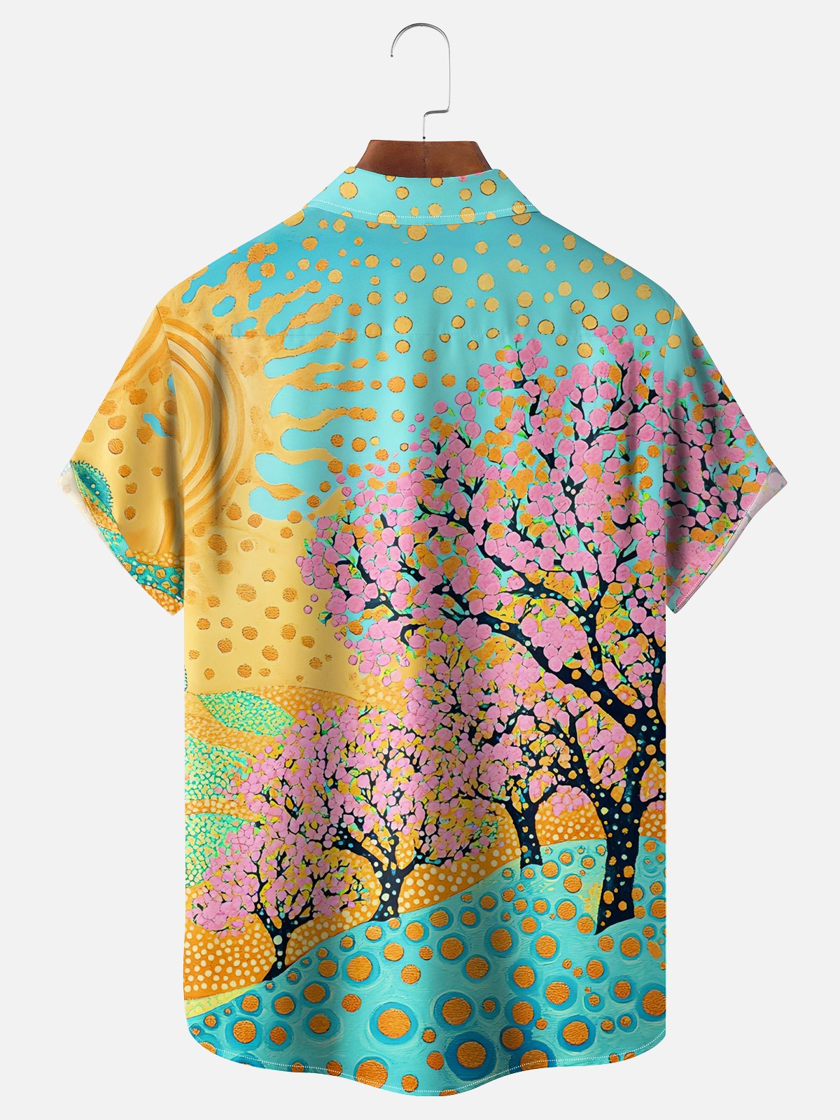 Hardaddy X Artist Kathleen Shimmield Landscape Cherry Blossom Tree Chest Pocket Hawaiian Shirt