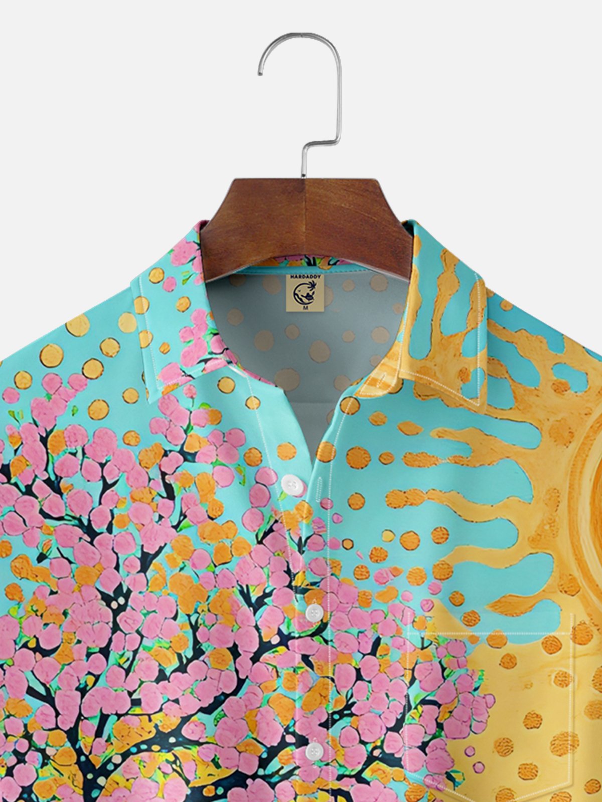 Hardaddy X Artist Kathleen Shimmield Landscape Cherry Blossom Tree Chest Pocket Hawaiian Shirt