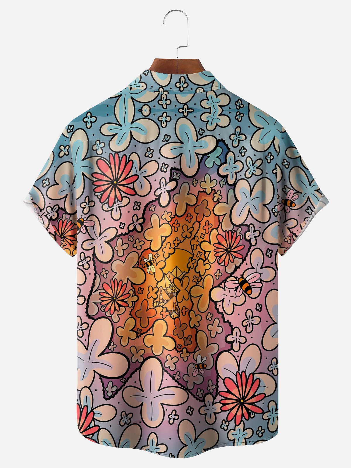 Hardaddy X Artist Stephen Wade Moisture-wicking Floral Chest Pocket Hawaiian Shirt